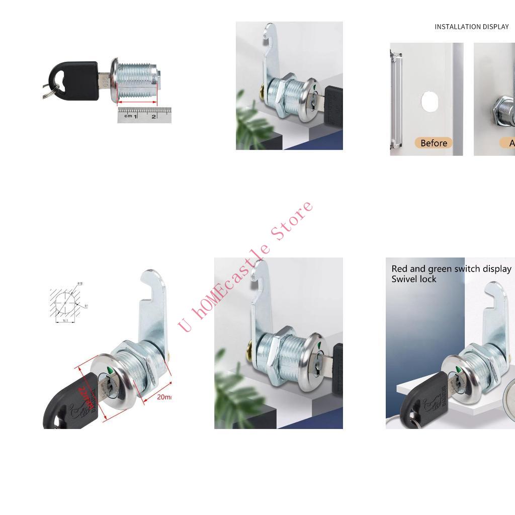 Cabinet Lock Key - 63HF 2세트 서랍 캠 잠금 보안