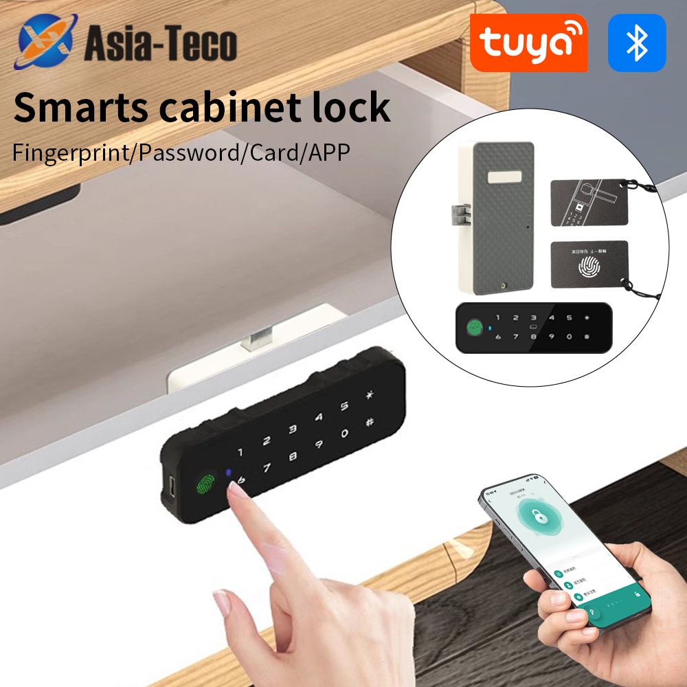 Cabinet Lock Key - Tuya 블루투스 스마트 우드 캐비닛 지문