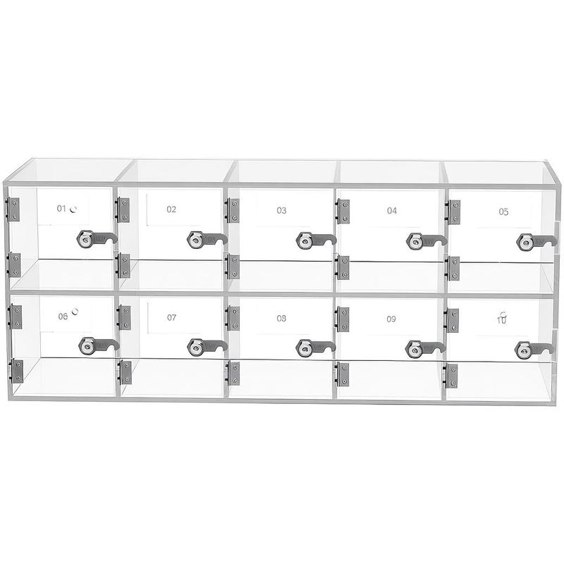 Cabinet Lock Key - 휴대폰 보관함, 10칸 아크릴 소재, 도어
