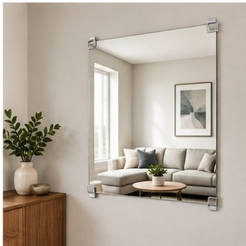 Office Furniture Hardware - 1세트, 스테인리스 스틸 재질의 사각형 거울