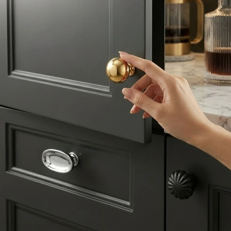 Furniture And Kitchen Hardware Fitting - 빈티지 싱글홀 노브 앤티크 니켈 서랍