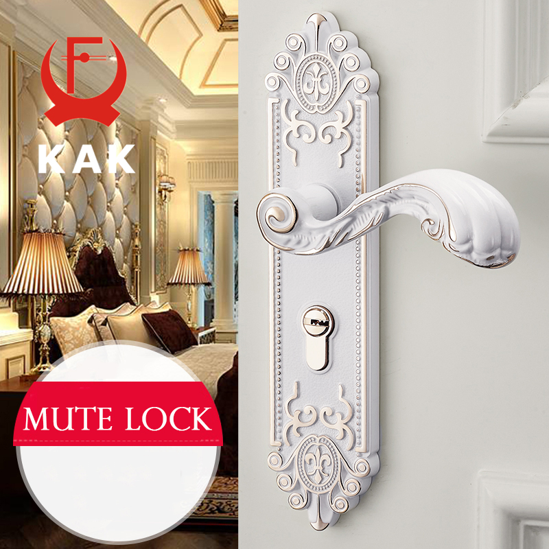 KAK 유럽 스타일 음소거 룸 도어 잠금 핸들, 패션  - Furniture Hardware Tools 리뷰 및 가격