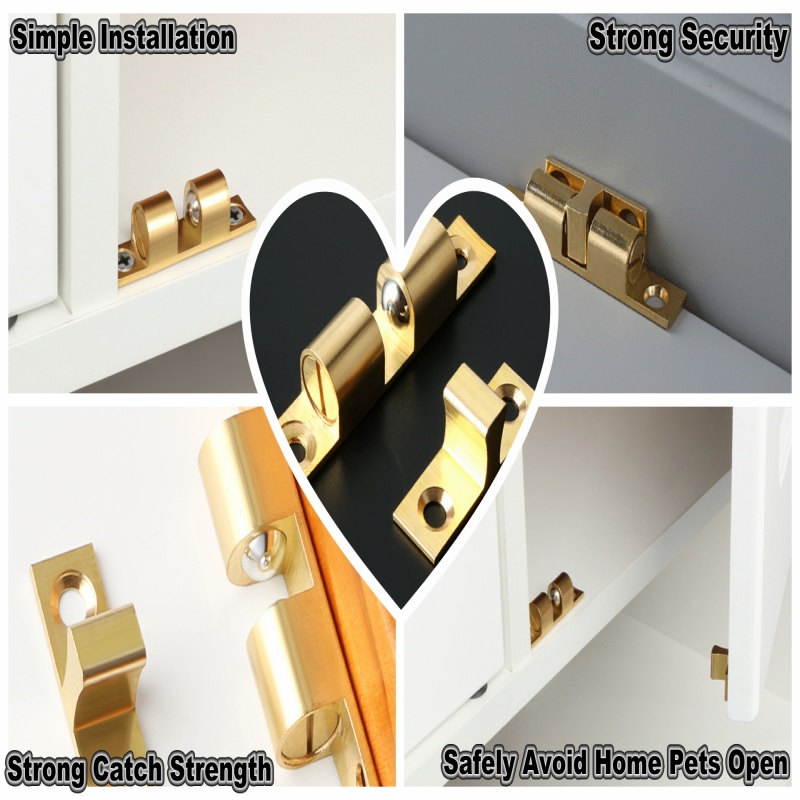 3/6pcs 캐비닛 옷장 도어 볼 캐치, 황동 더블 롤 - Furniture Hardware Tools 리뷰 및 가격