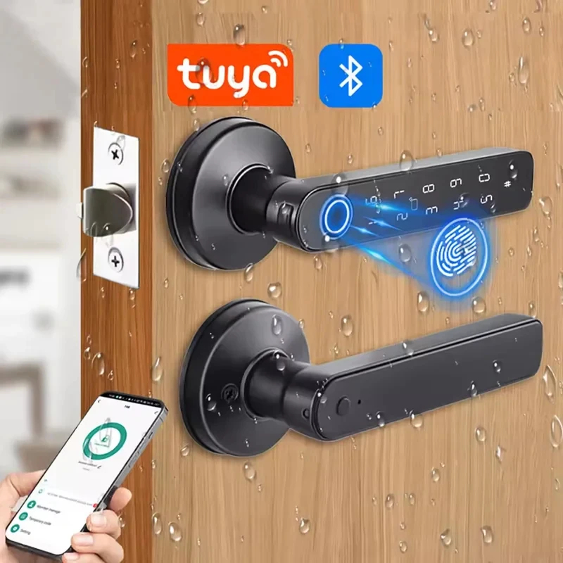 Tuya App 블루투스 스마트 지문 도어 잠금 장치  - Door Handle Bar 리뷰 및 가격