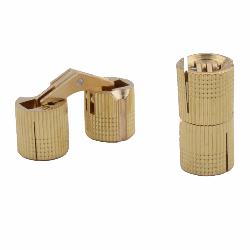 2pcs 구리 배럴 경첩 원통형 숨겨진 캐비닛 숨겨진  - Furniture Hardware Brass 리뷰 및 가격