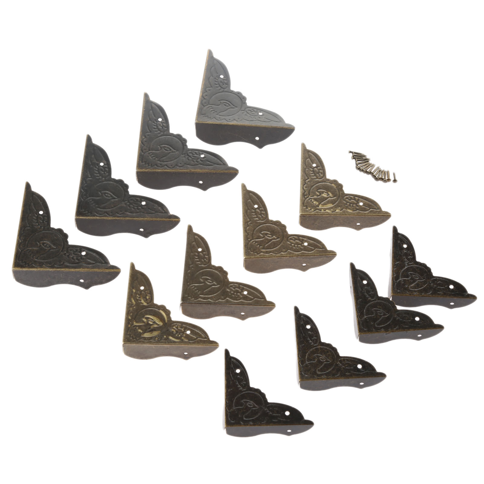 4Pcs 골동품 황동 코너 브래킷 쥬얼리 케이스 나무  - Furniture Hardware Brass 리뷰 및 가격