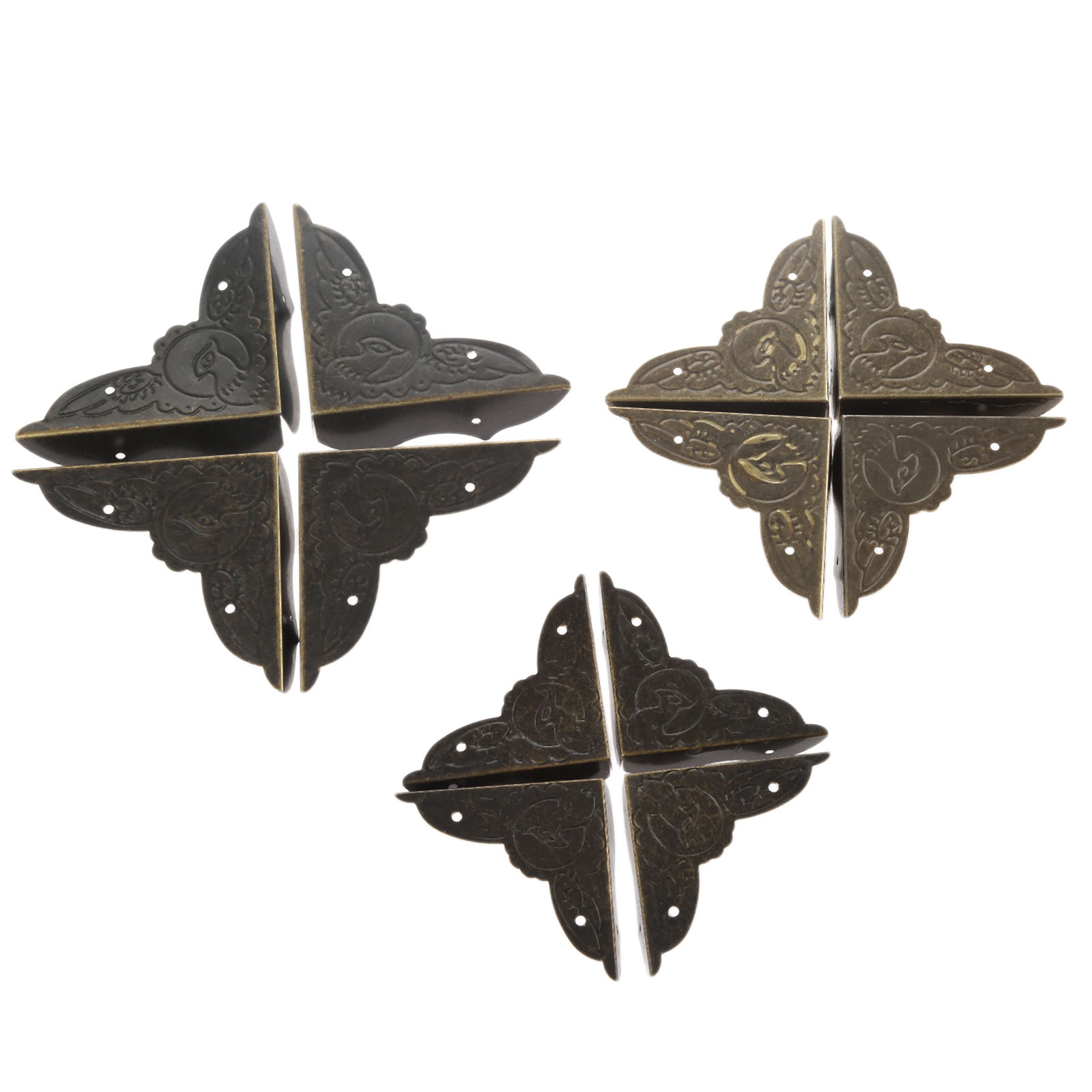 4Pcs 골동품 황동 코너 브래킷 쥬얼리 케이스 나무  - Furniture Hardware Brass 리뷰 및 가격